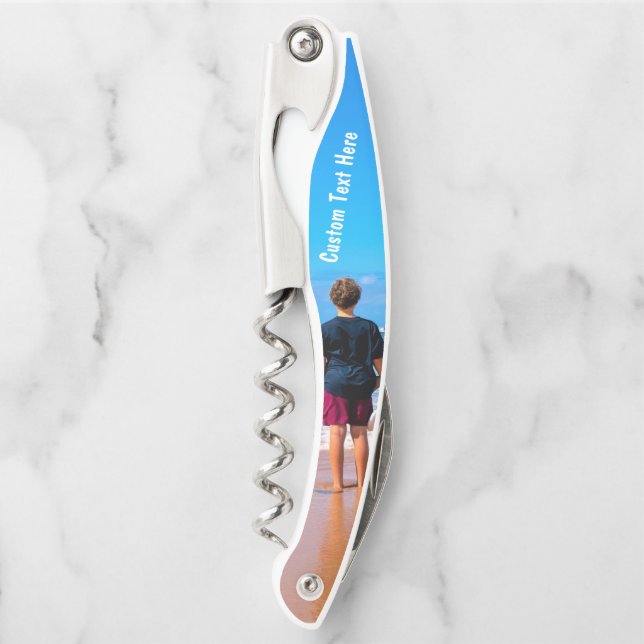 Create Your Pet Photo Waiter's Corkscrew with Text (Front)