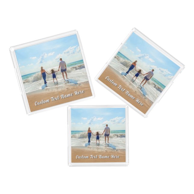 Create Your Photo Acrylic Serving Trays with Text (Set)