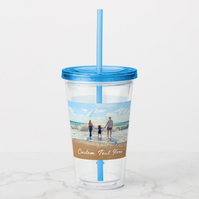 Create Your Photo Acrylic Tumbler Custom Text Name (Front)