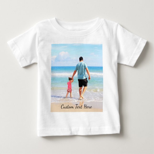 Create Your Photo Baby T-Shirt Gift Custom Text (Front)
