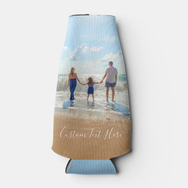 Create Your Photo Bottle Cooler with Custom Text (Front)