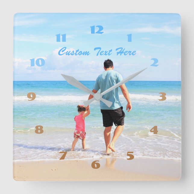 Create Your Photo Clock Personalized Custom Text (Front)