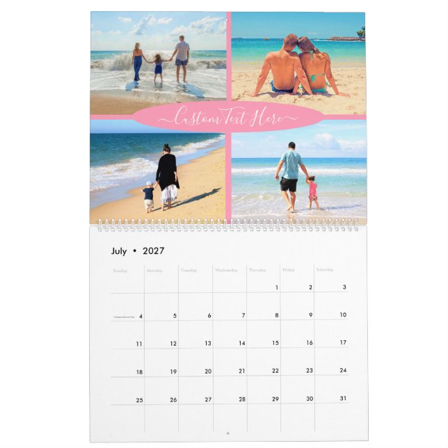 Create Your Photo Collage Calendar Custom Text (Jul 2027)