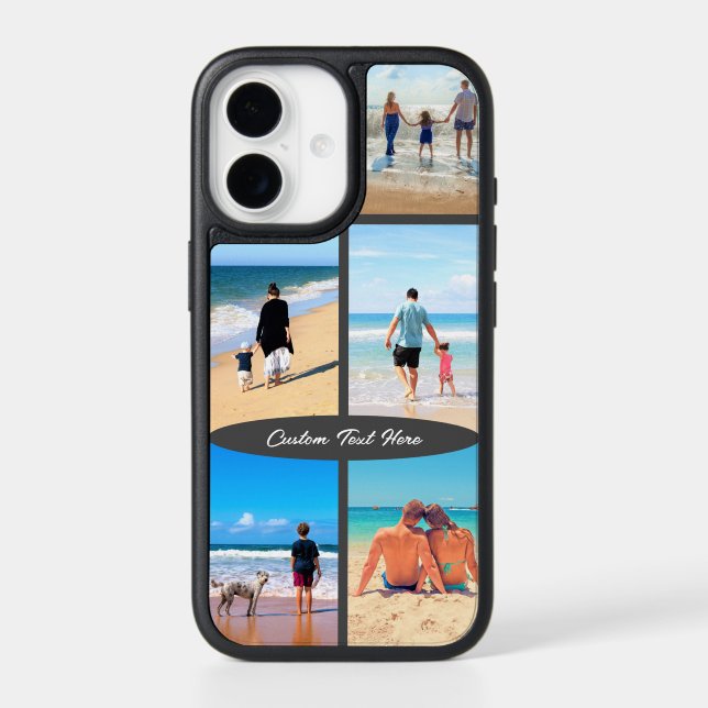 Create Your Photo Collage iPhone Case Custom Text (Back)