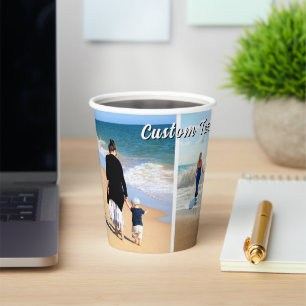 Create Your Photo Collage Paper Cups Custom Text
