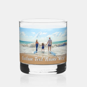 Create Your Photo Custom Text Name Personalized Whiskey Glass