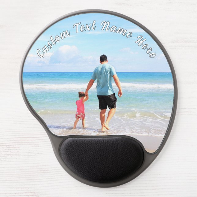 Create Your Photo Gel Mouse Pad Gift Custom Text (Front)