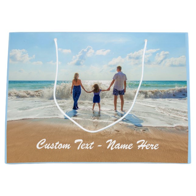 Create Your Photo Gift Bag with Custom Text Name (Front)