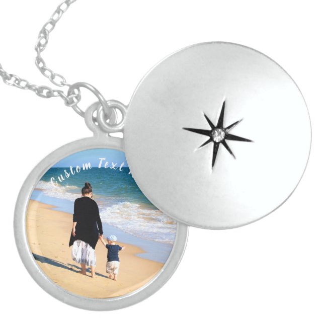 Create Your Photo Necklace Gift Personalized Text (Front)