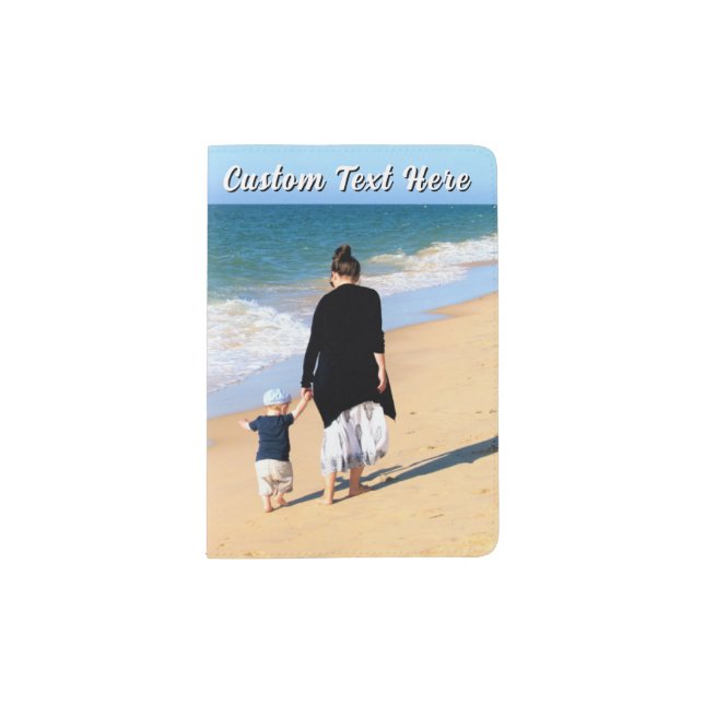 Create Your Photo Passport Holder Gift Custom Text (Front)