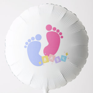 Create your Pink and Blue Baby Footprints Balloon