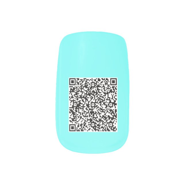 Create Your QR Code Nail Art Teal - Choose Colors (Left Thumb)
