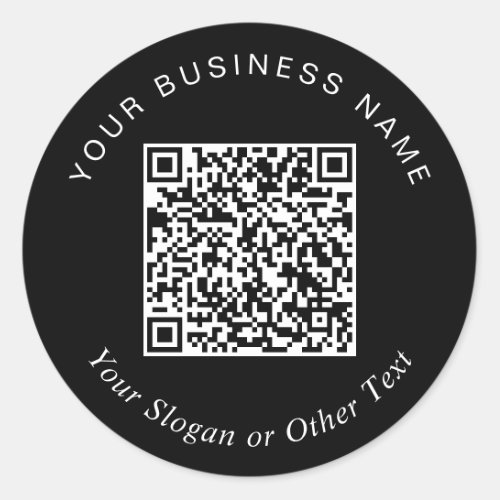Create Your QR Code Promotional Black Classic Round Sticker