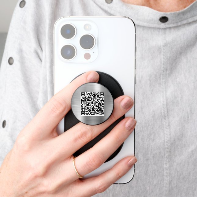 Create Your QR Code Silver PopSocket (Hand)