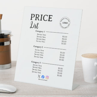 Create Your Simple Brand Promotion Price List Pedestal Sign