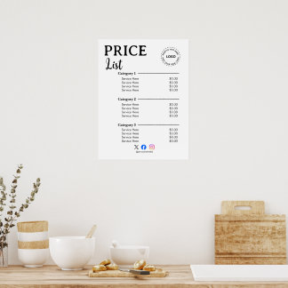 Create Your Simple Brand Promotion Price List Poster