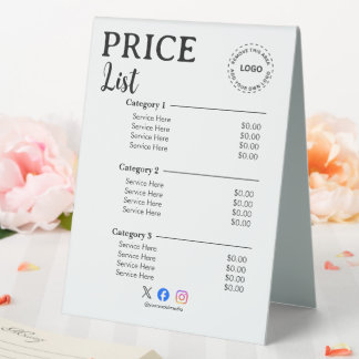 Create Your Simple Brand Promotion Price List Table Tent