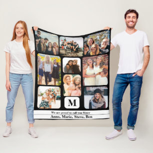 Create your Sister 9 Photo Collage Keepsake Fleece Blanket
