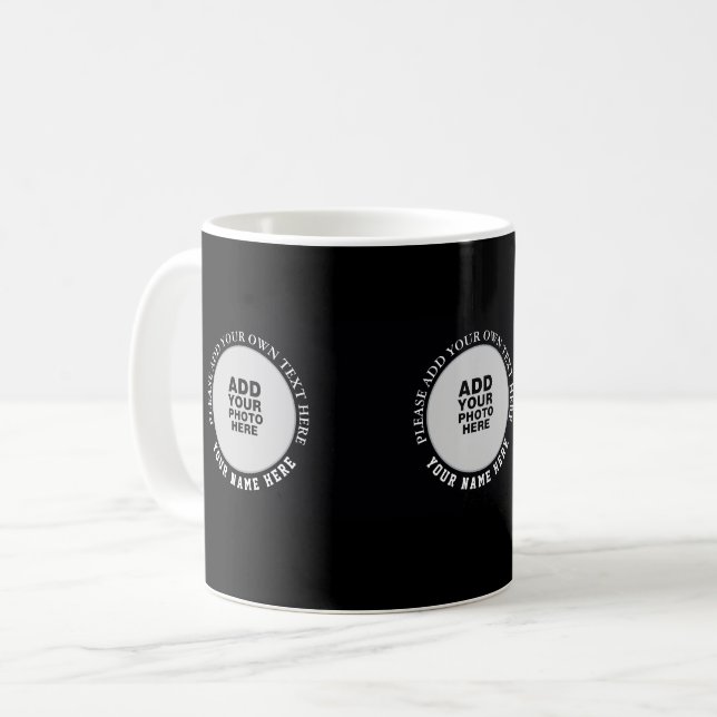 create your special three images black coffee mug (Front Left)