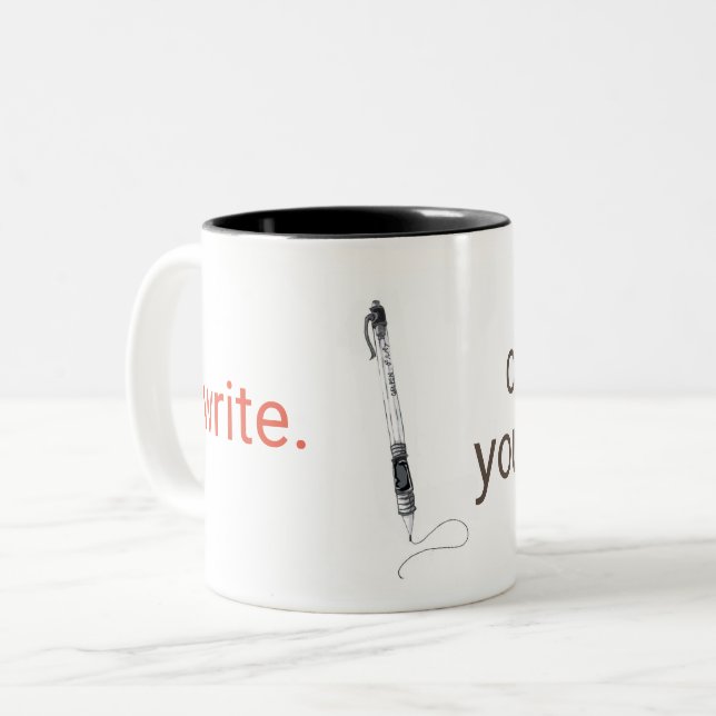Create Your Story - Pen Write Two Tone Coffee Mug (Front Left)