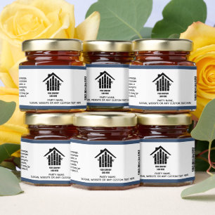 Create your Unique Personalized Bus Logo Text & QR Honey Jar Favors