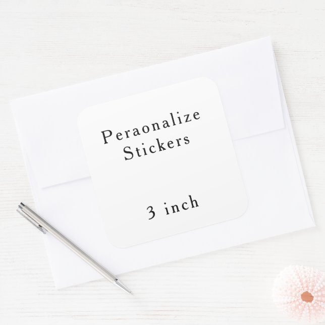 create your won personalise Square Stickers (Envelope)