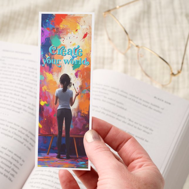 Create Your World Motivational Bookmark (Hand)