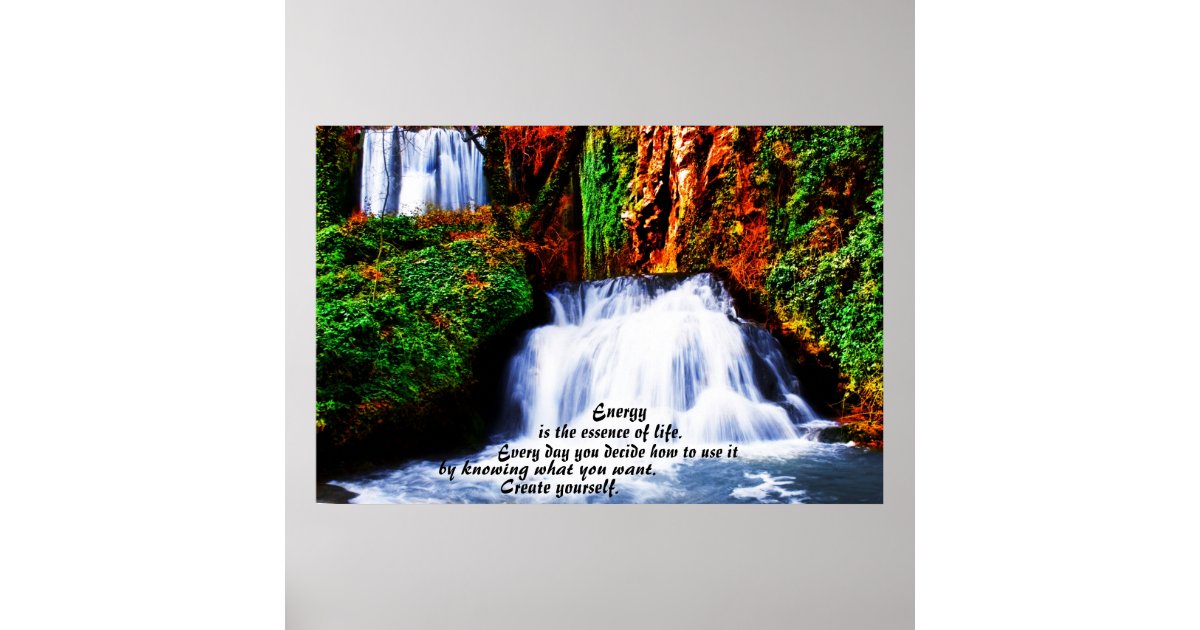 Create Yourself ~ Inspirational Waterfall Poster | Zazzle