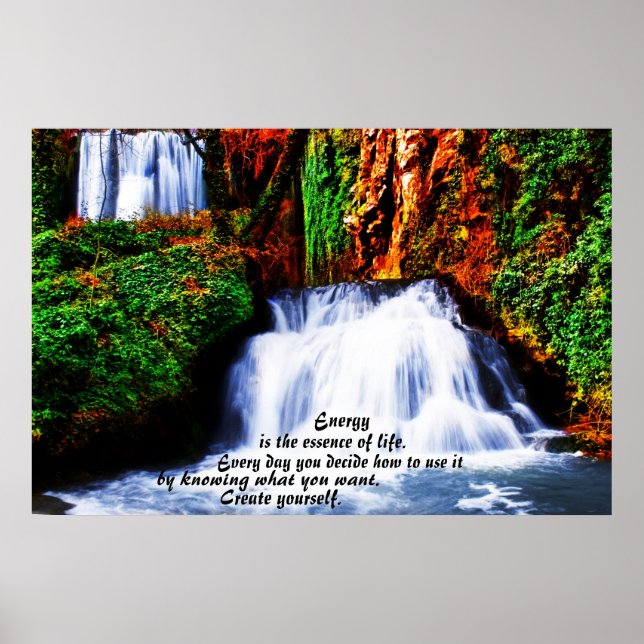 Create Yourself ~ Inspirational Waterfall Poster (Front)