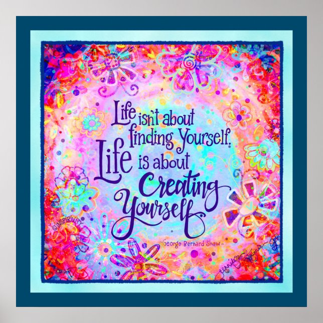 Create Yourself Inspiring Quote Inspirivity Poster (Front)