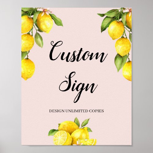 Create yourself lemon citrus custom sign 8x10