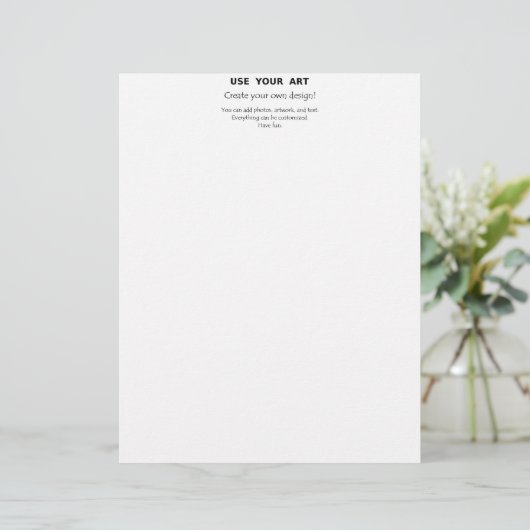 Create yourself letterhead add your art photos (Standing Front)