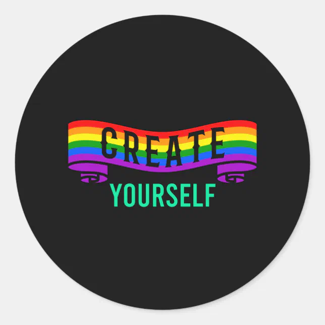 Create Yourself Lgbt Pride Month Lgbtq Rainbow Classic Round Sticker