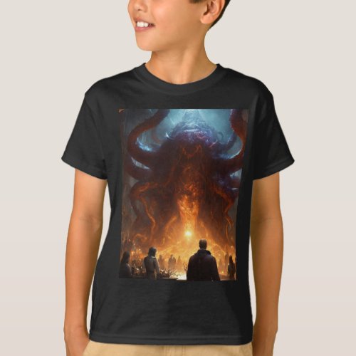 Created a Death Metal scene with monstrous beings T_Shirt