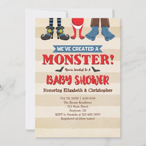 Created A Monster Funny Baby Shower Invitation