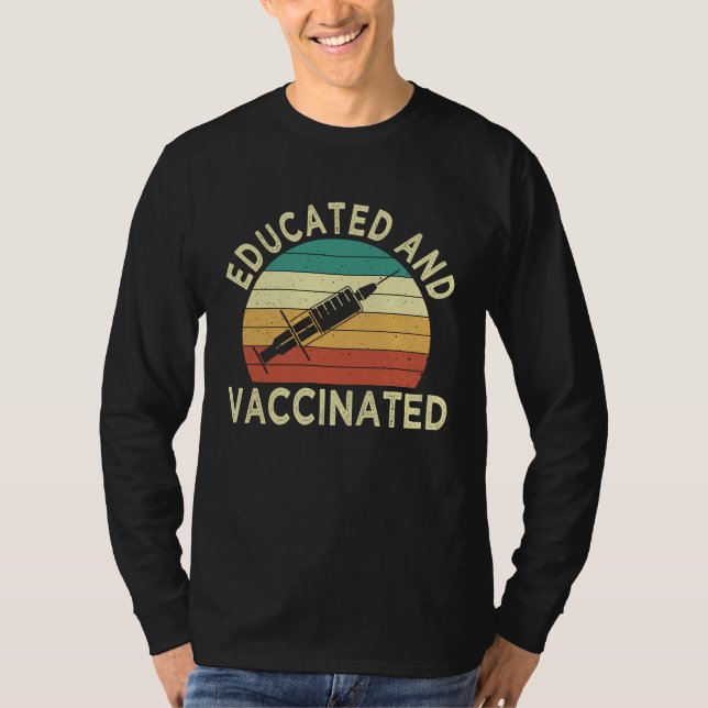 Created and vaccinated fun pro vaccination T-Shirt (Front)