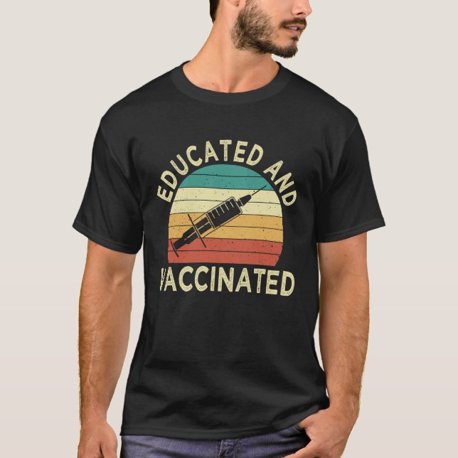 Created and vaccinated fun pro vaccination T-Shirt (Front)