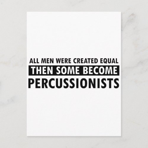 Created equally percussionist design postcard