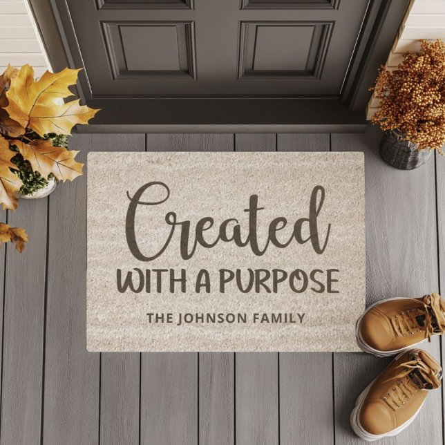 Created For A Purpose Christian Family Name Fiber Doormat (Created For A Purpose Christian Family Name Fiber Doormat)