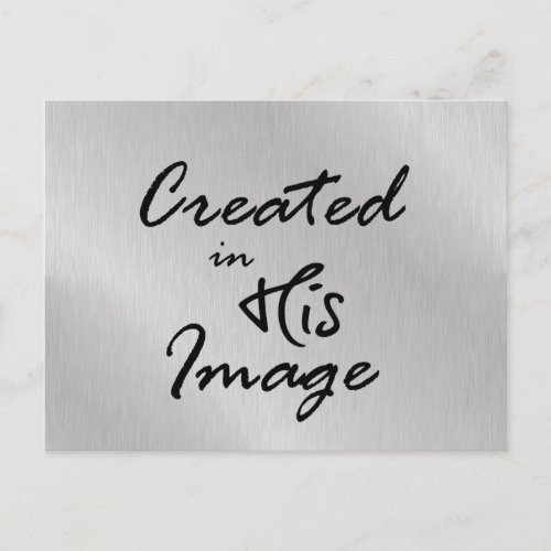 Created in His Image Christian Quote Postcard
