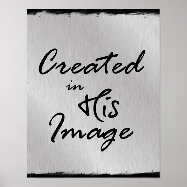 Created in His Image Christian Quote Poster (Front)