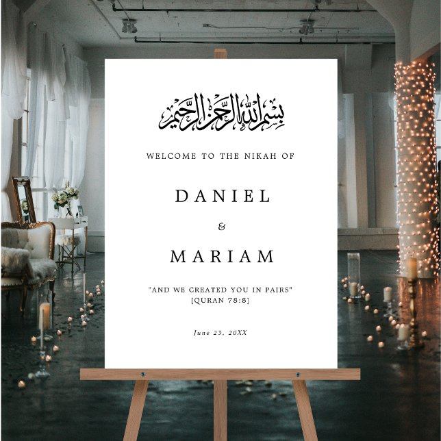 Created in Pairs Elegant Muslim Wedding Welcome Foam Board (Creator Uploaded)