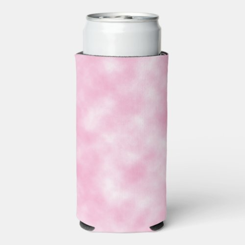 Created Pink and White Clouds Abstract Pattern Seltzer Can Cooler