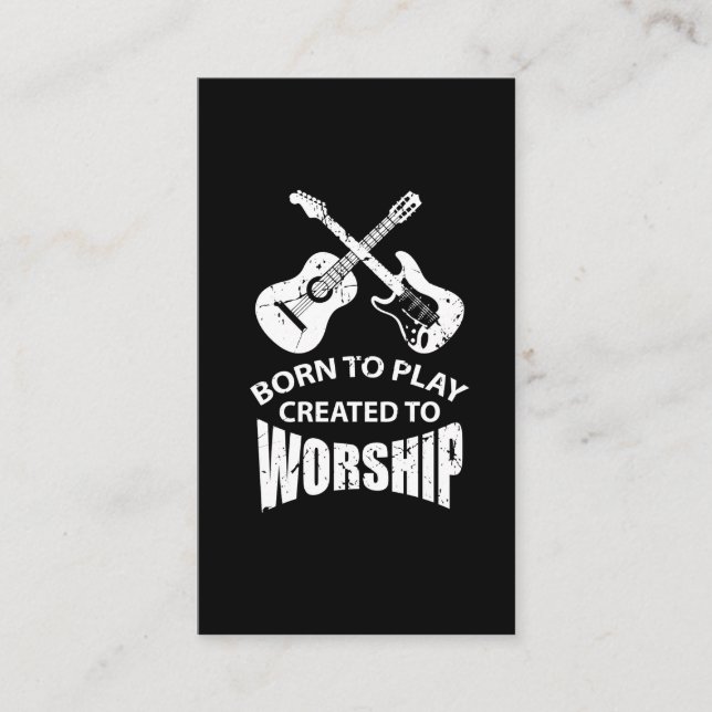 Created to Worship Christian Guitar Player Christ Business Card (Front)