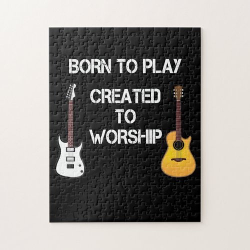 Created to Worship Christian Guitar Player Jigsaw Puzzle