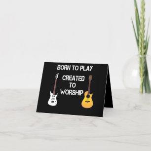Created to Worship Christian Guitar Player Letterpress Thank You Card