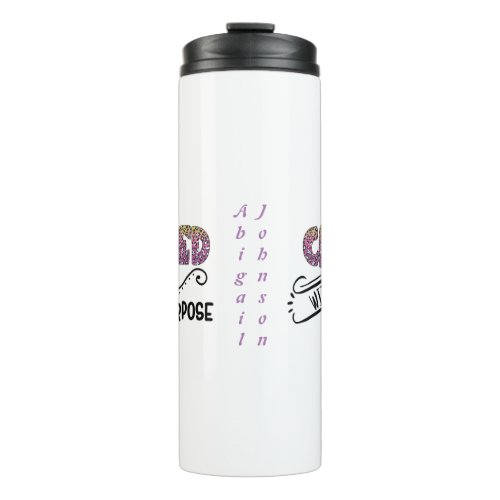 Created with a purpose leopard christian thermal tumbler