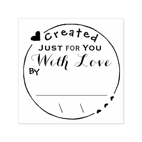 Created with Love Artwork SignatureDate Self_inking Stamp