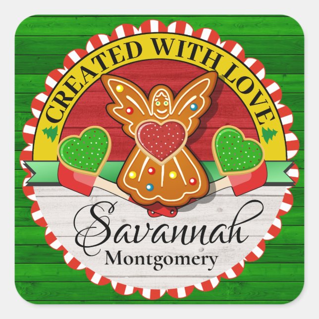 Created With Love Christmas Sticker (Front)