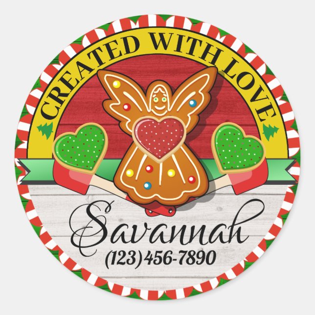 Created With Love Christmas Sticker (Front)